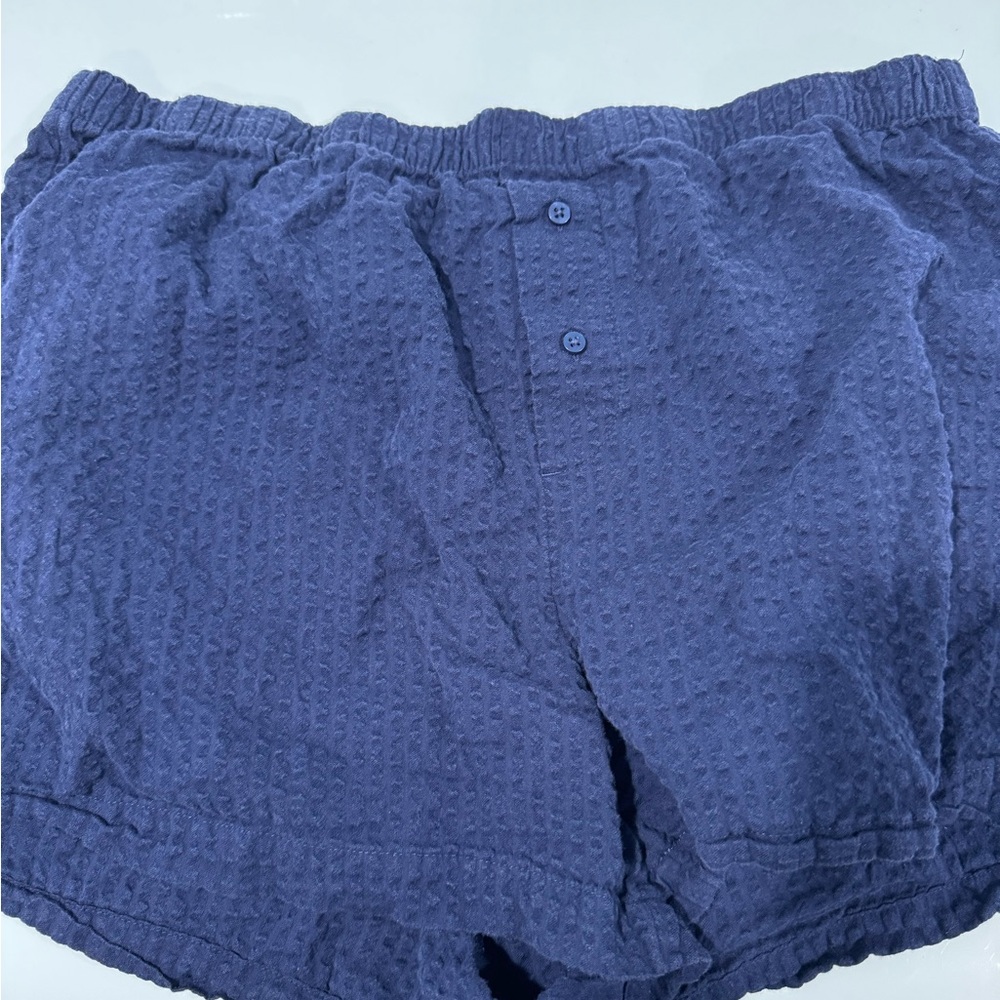 GapBody Gauze Navy Short Sleeve button down and short Set - Picture 5 of 5